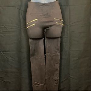 Brown and gold stretch leggings
